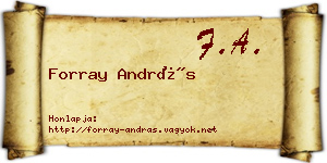 Forray András névjegykártya