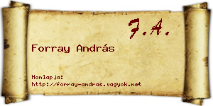 Forray András névjegykártya