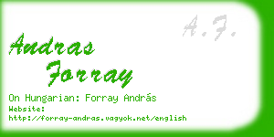 andras forray business card